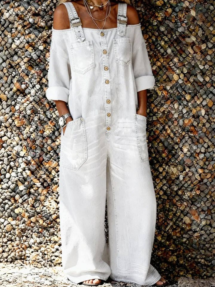 Bo | Denim Jumpsuit med Skulderremmer