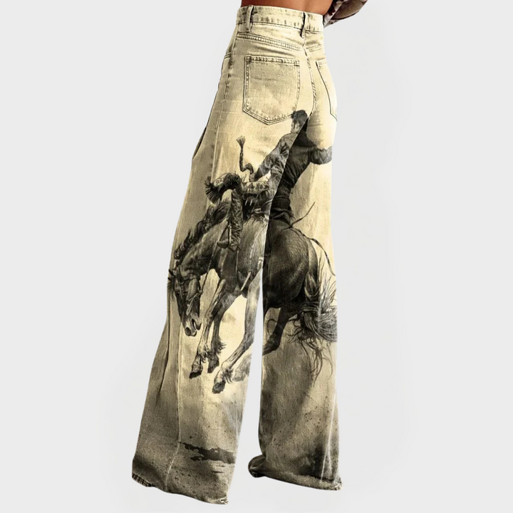 Alise Stilige Vide Bukser med Western Inspirasjon