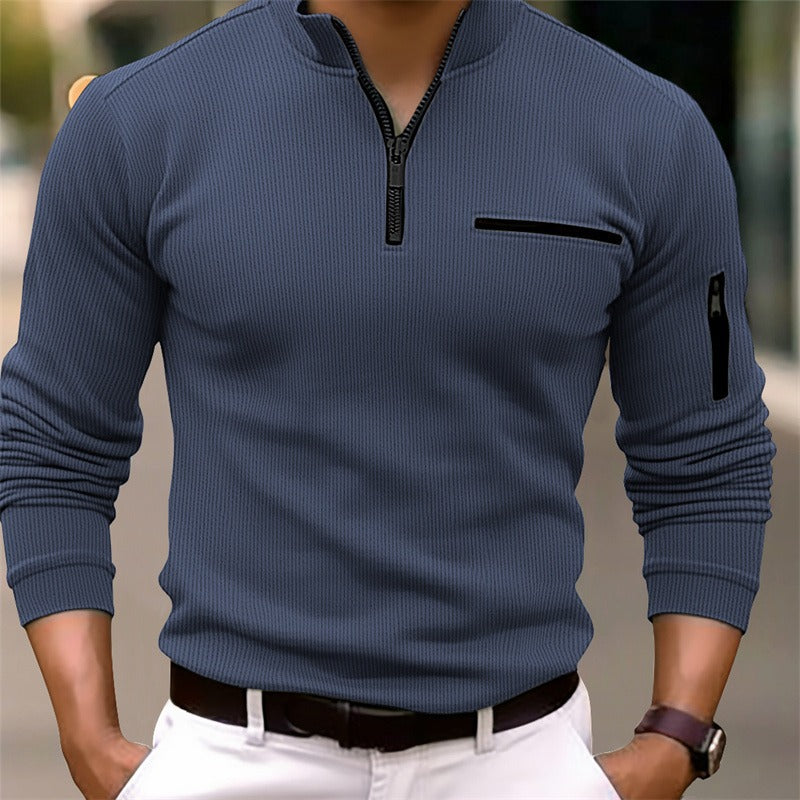 Victor | Elegant Zip-polo med Lange Ermer