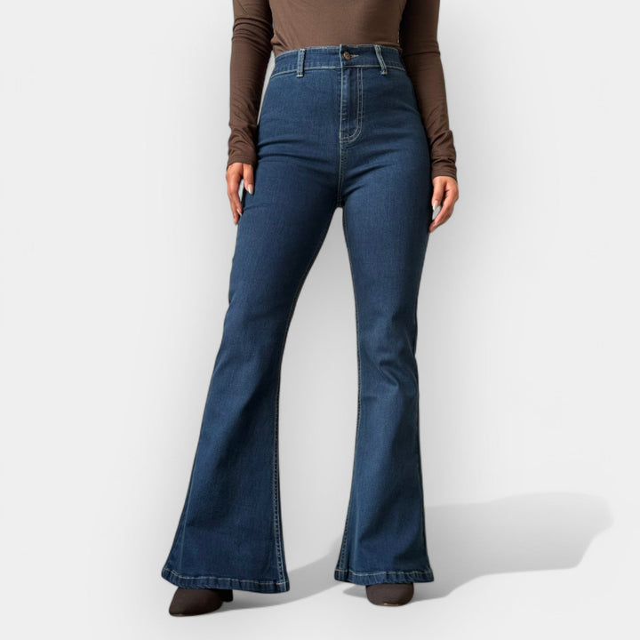 Adéla Eleganta Flare Jeans med Ekstremt Høy Midje