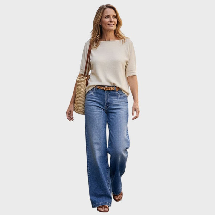 Elisa | Vide ben jeans med stjernesøm