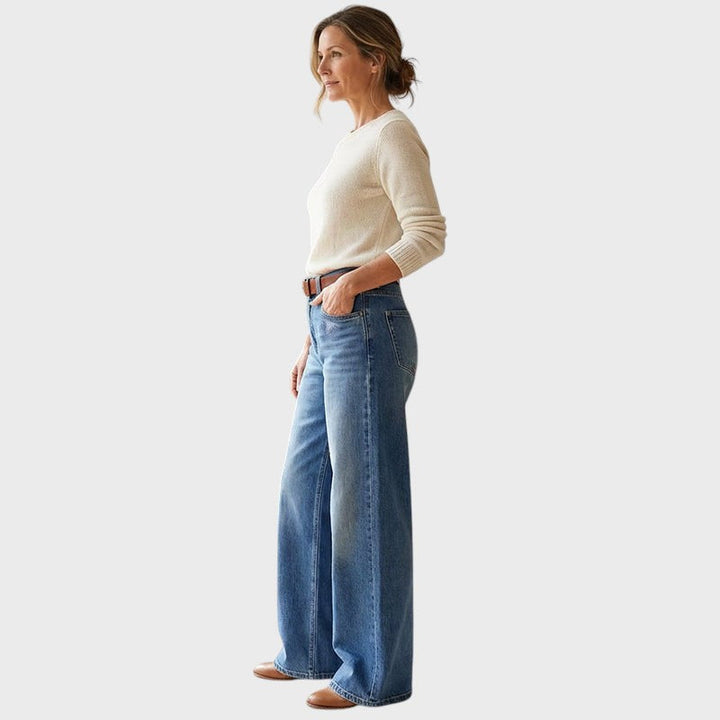 Elisa | Vide ben jeans med stjernesøm