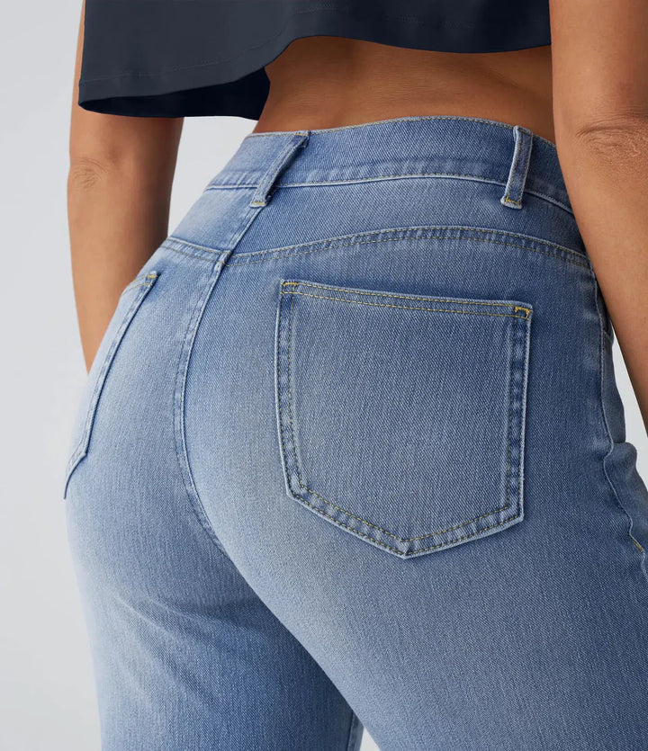 Karolína Elegant Korte Høytlivs Komfortable Elastiske Jeans