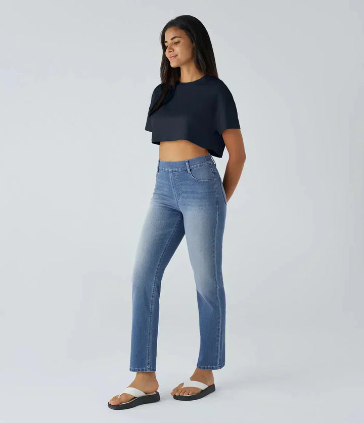Karolína Elegant Korte Høytlivs Komfortable Elastiske Jeans