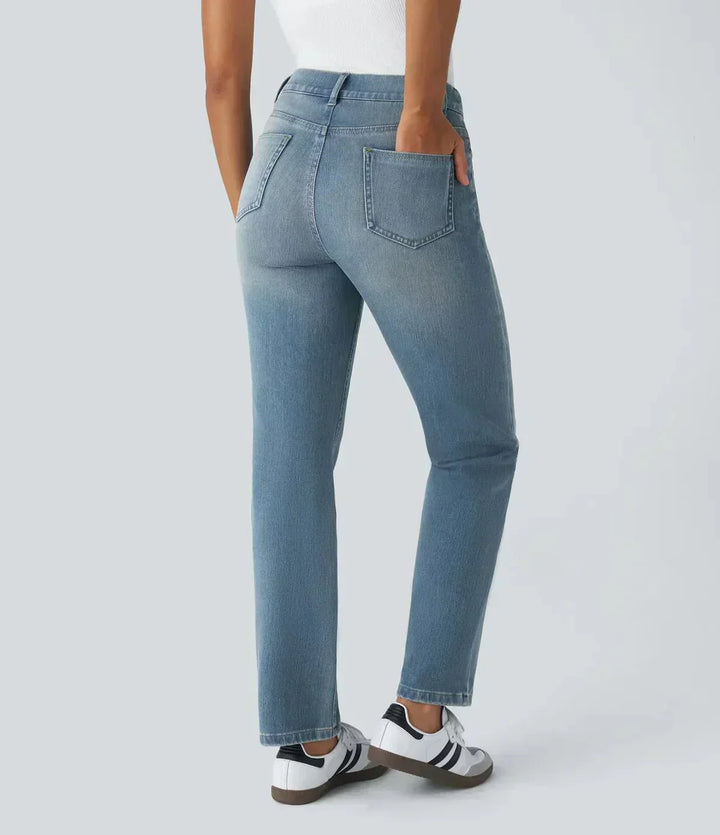 Karolína Elegant Korte Høytlivs Komfortable Elastiske Jeans