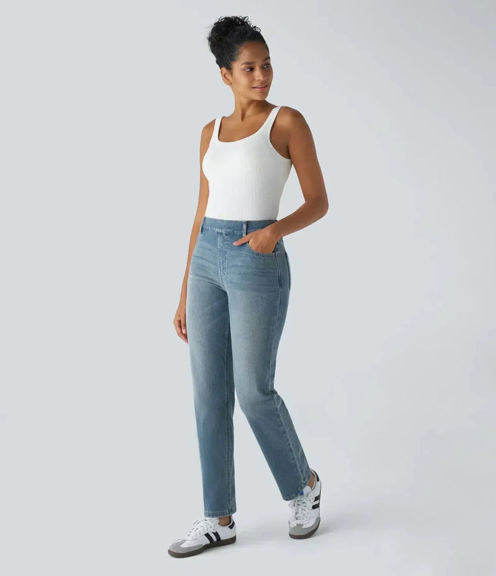 Karolína Elegant Korte Høytlivs Komfortable Elastiske Jeans