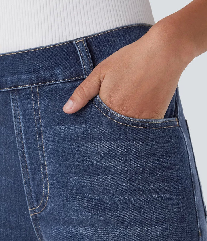 Karolína Elegant Korte Høytlivs Komfortable Elastiske Jeans