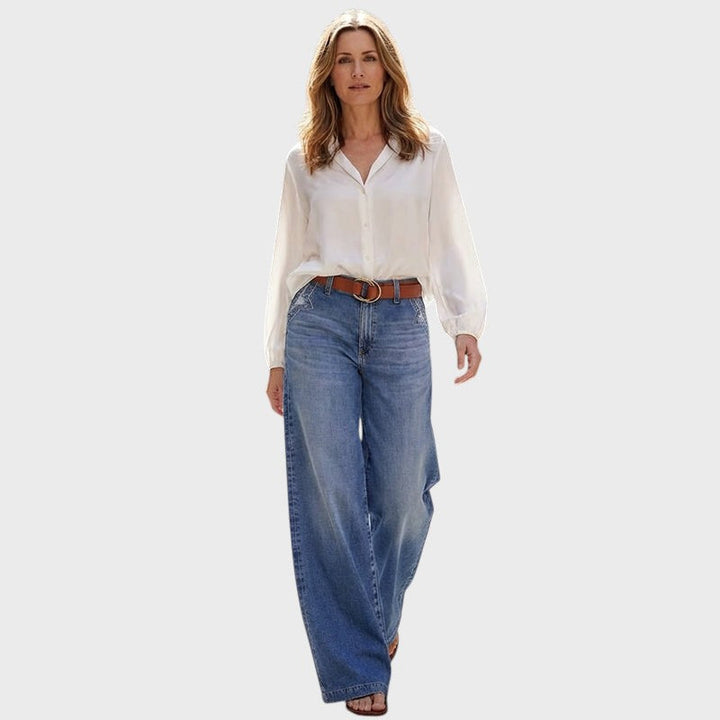 Elisa | Vide ben jeans med stjernesøm