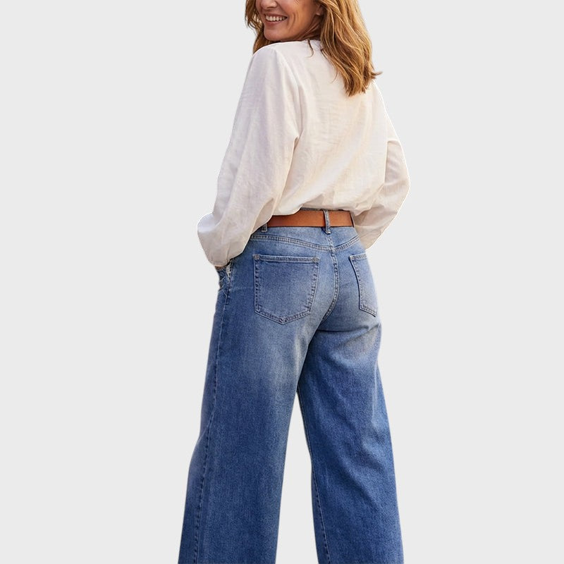 Elisa | Vide ben jeans med stjernesøm