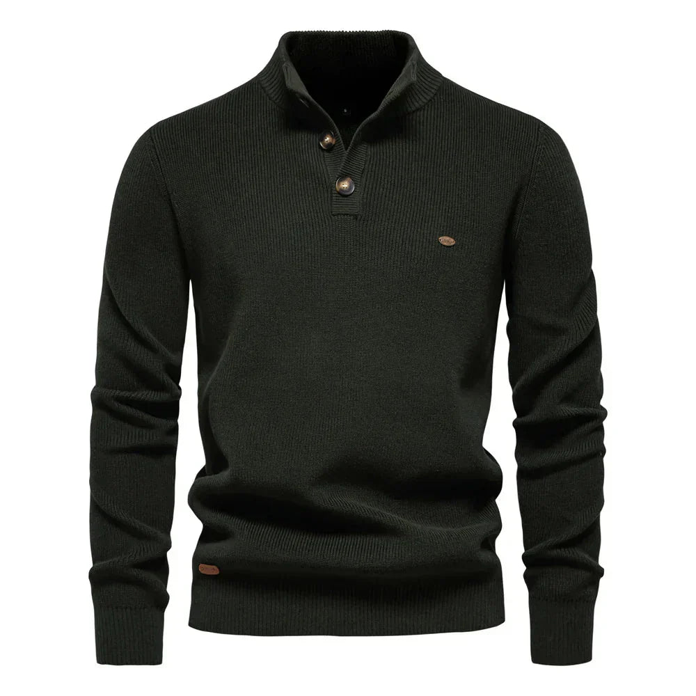 Michiel | Herren Pullover mit Knopfdessin