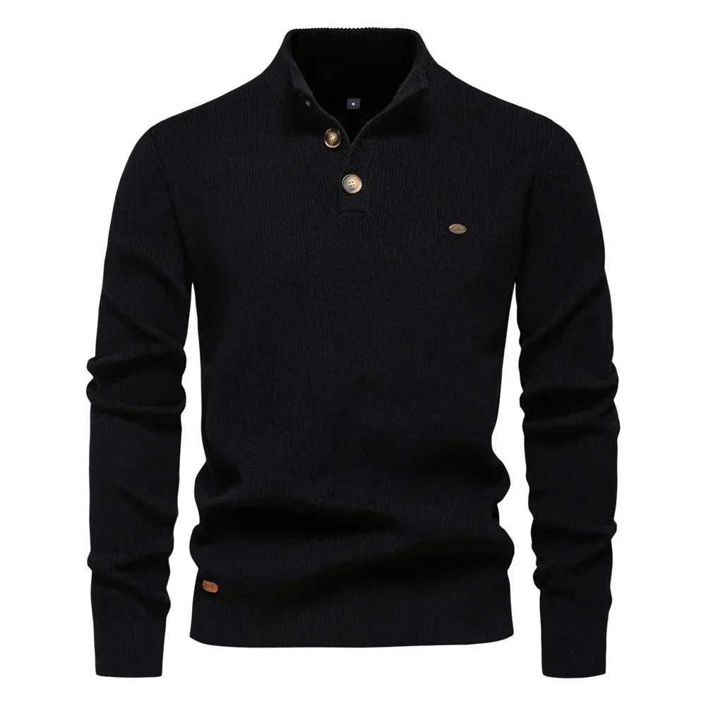 Michiel | Herren Pullover mit Knopfdessin