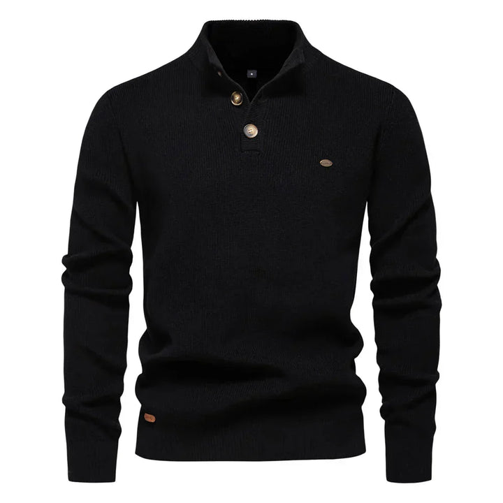 Michiel | Herren Pullover mit Knopfdessin